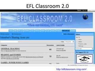 EFL Classroom 2.0 http://eflclassroom.ning.com/   
