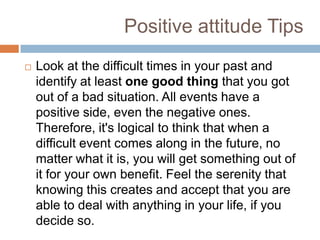 Developing a positive attitude