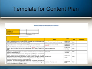 Template for Content Plan
 