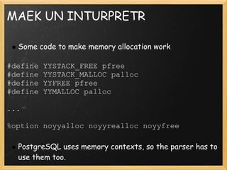 Developing A Procedural Language For Postgre Sql