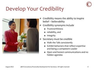Develop Credibility Developing a professional image | PDF
