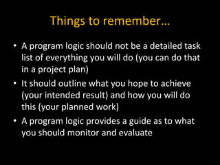 Developing a program logic | PPTX