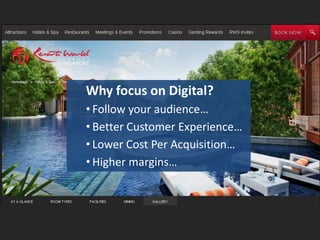 Why focus on Digital?
• Follow your audience…
• Better Customer Experience…
• Lower Cost Per Acquisition…
• Higher margins…
 