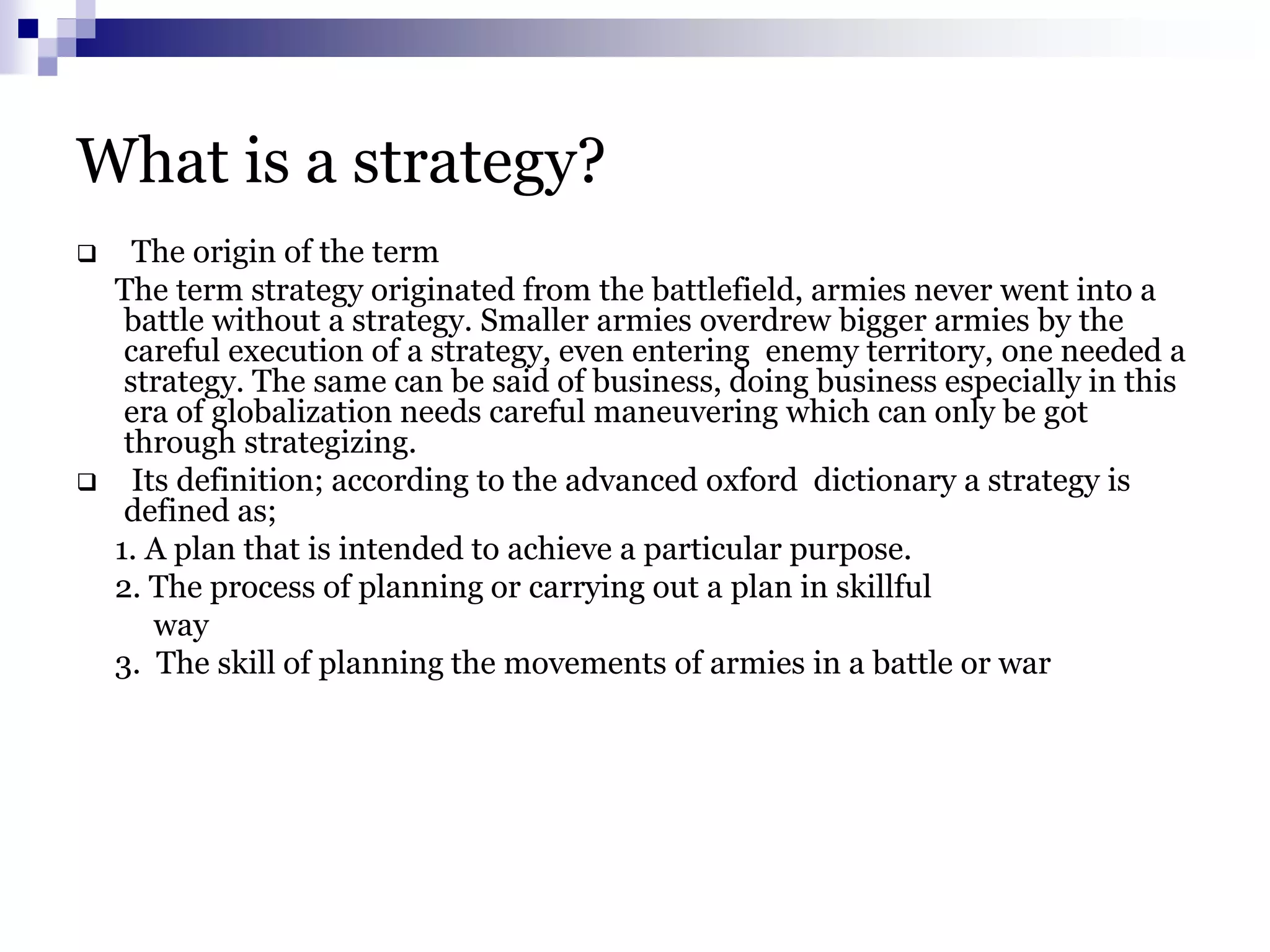 Developing a sound business strategy | PDF