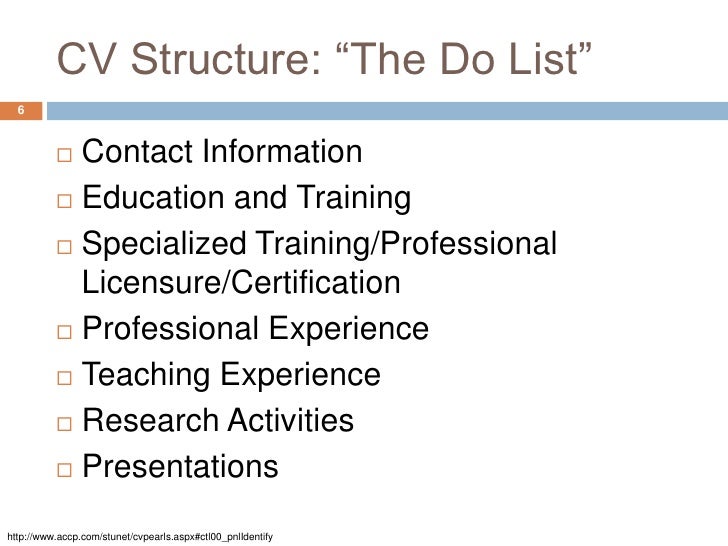 cv structure