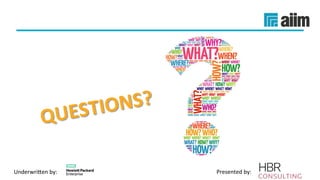 Underwri(en	by:	 Presented	by:	
QUESTIONS?	
 