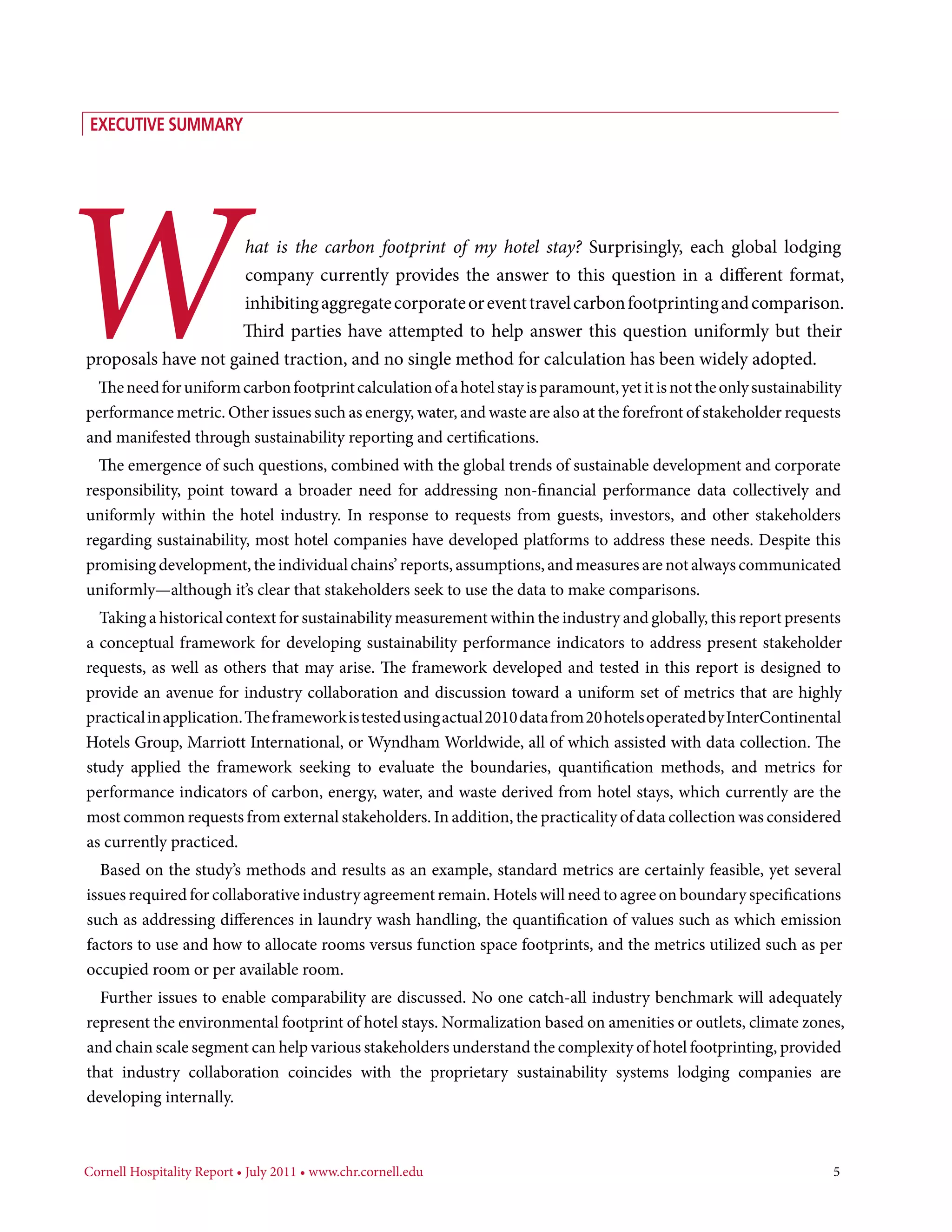 Developing a sustainability measurement framework for hotels | PDF