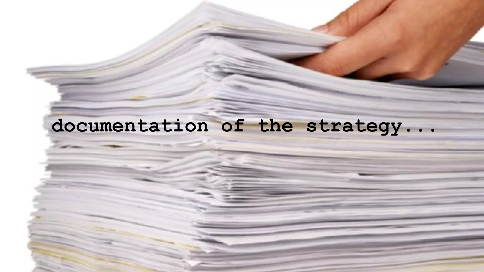 documentation of the strategy...
 