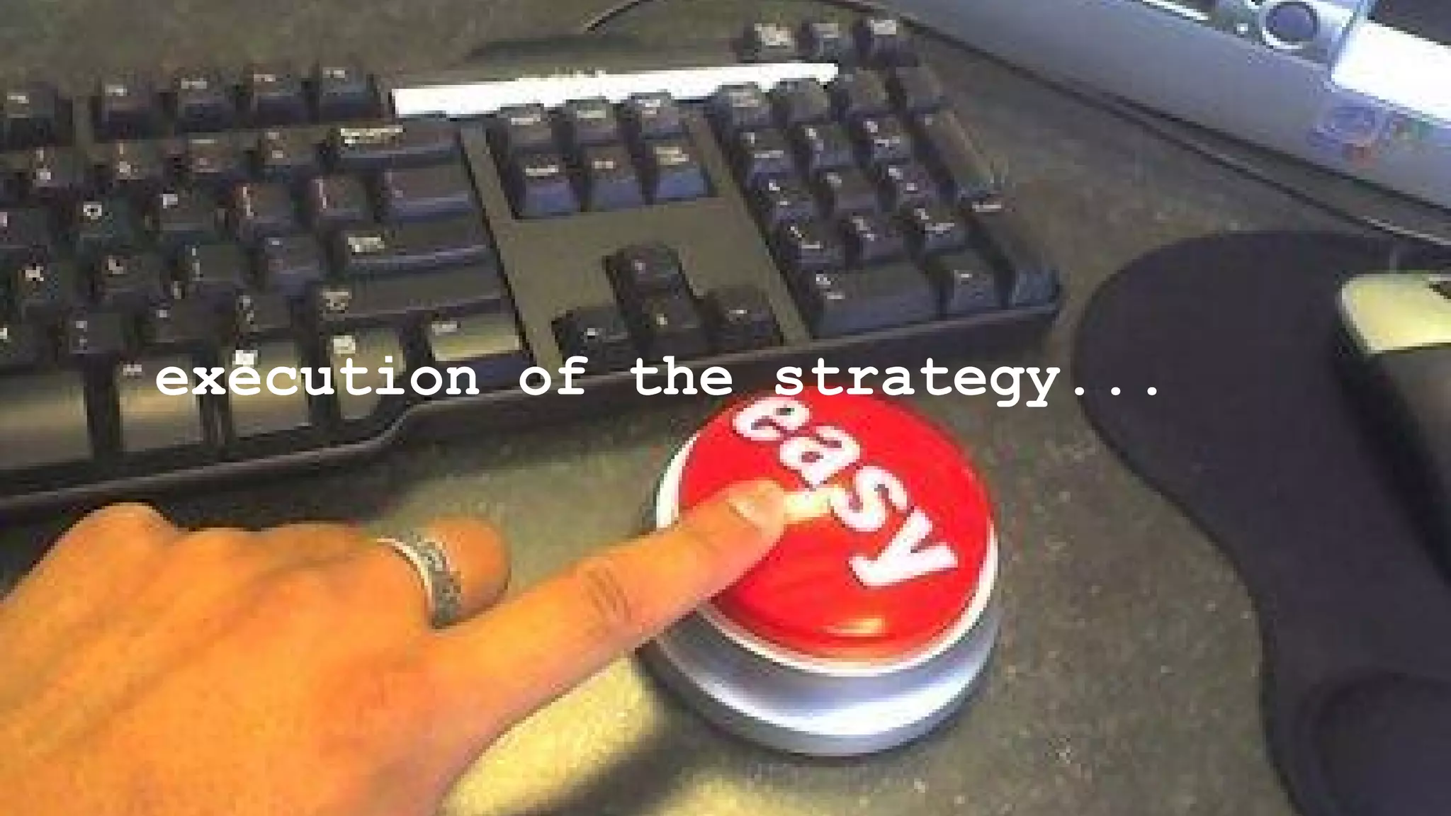 execution of the strategy...
 