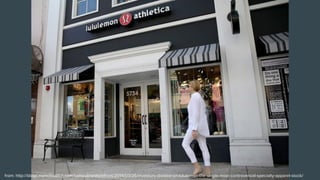 from: http://blogs.marketwatch.com/behindthestorefront/2014/03/26/investors-divided-on-lululemon-the-single-most-controversial-specialty-apparel-stock/
 
