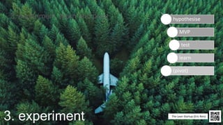 agilebusiness.org |
@Agile_Biz
3. experiment, learn and pivot
3. experiment
hypothesise
MVP
test
learn
(pivot)
The Lean Startup (Eric Reis)
 