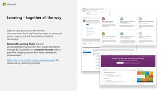 Learning – together all the way
https://docs.microsoft.com/en-us/powerapps/
 