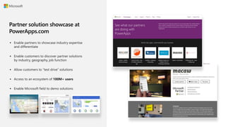 Partner solution showcase at
PowerApps.com
 