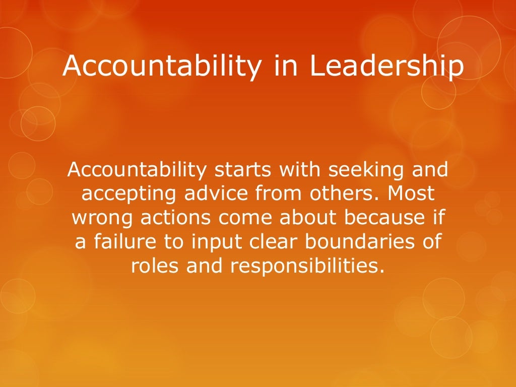 Developing christian leadership accountability