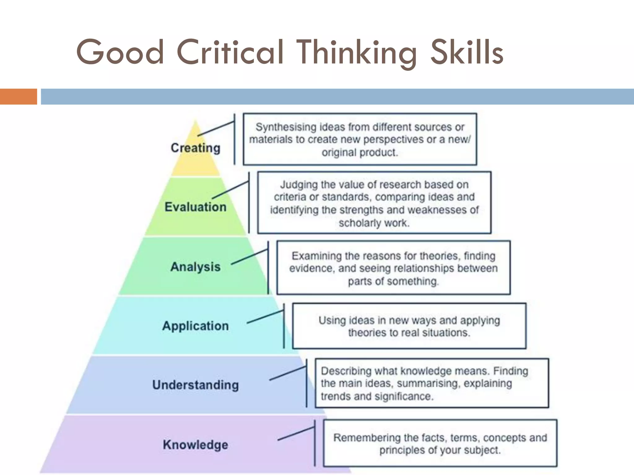 Good Critical Thinking Skills
 