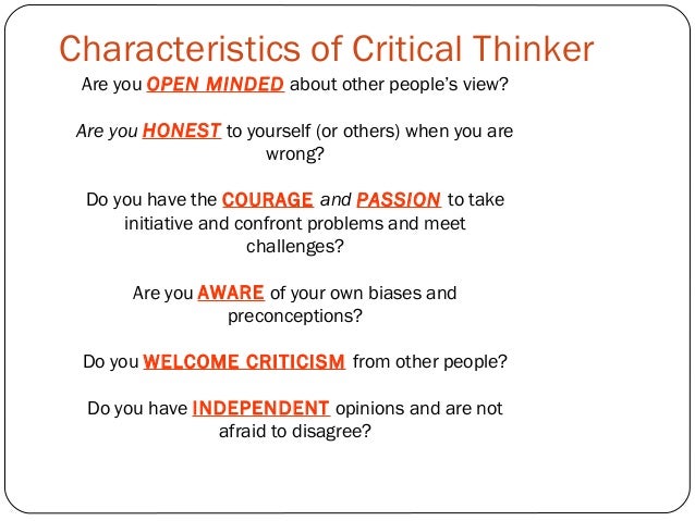 Critical Thinking Characteristics