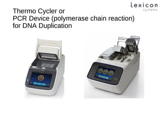 Thermo Cycler or
PCR Device (polymerase chain reaction)
for DNA Duplication
 