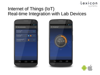 Internet of Things (IoT)
Real-time Integration with Lab Devices
 