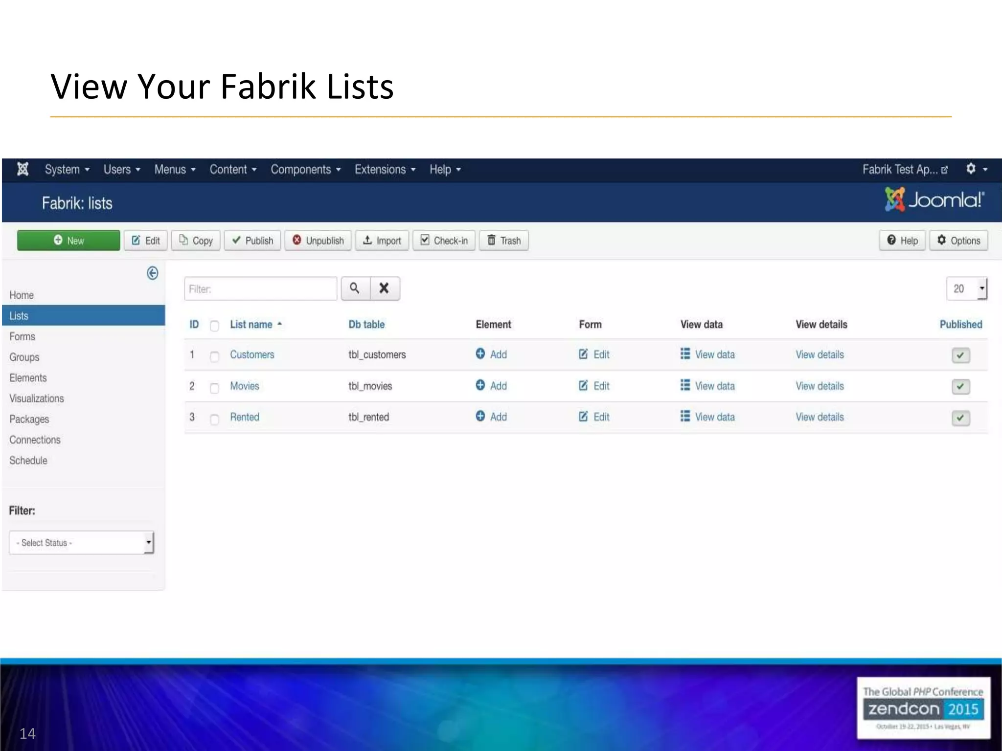 14
View Your Fabrik Lists
 