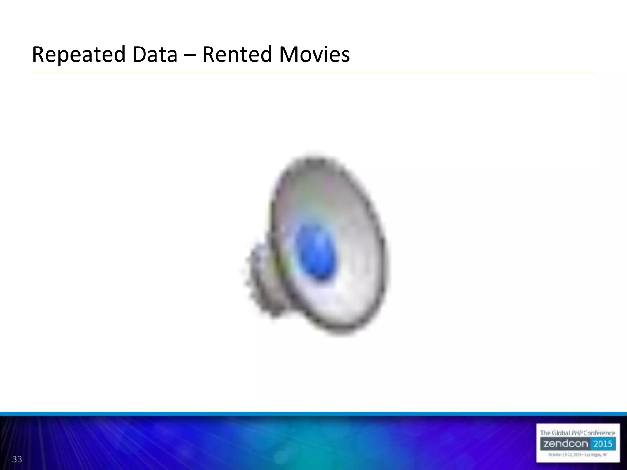 33
Repeated Data – Rented Movies
 
