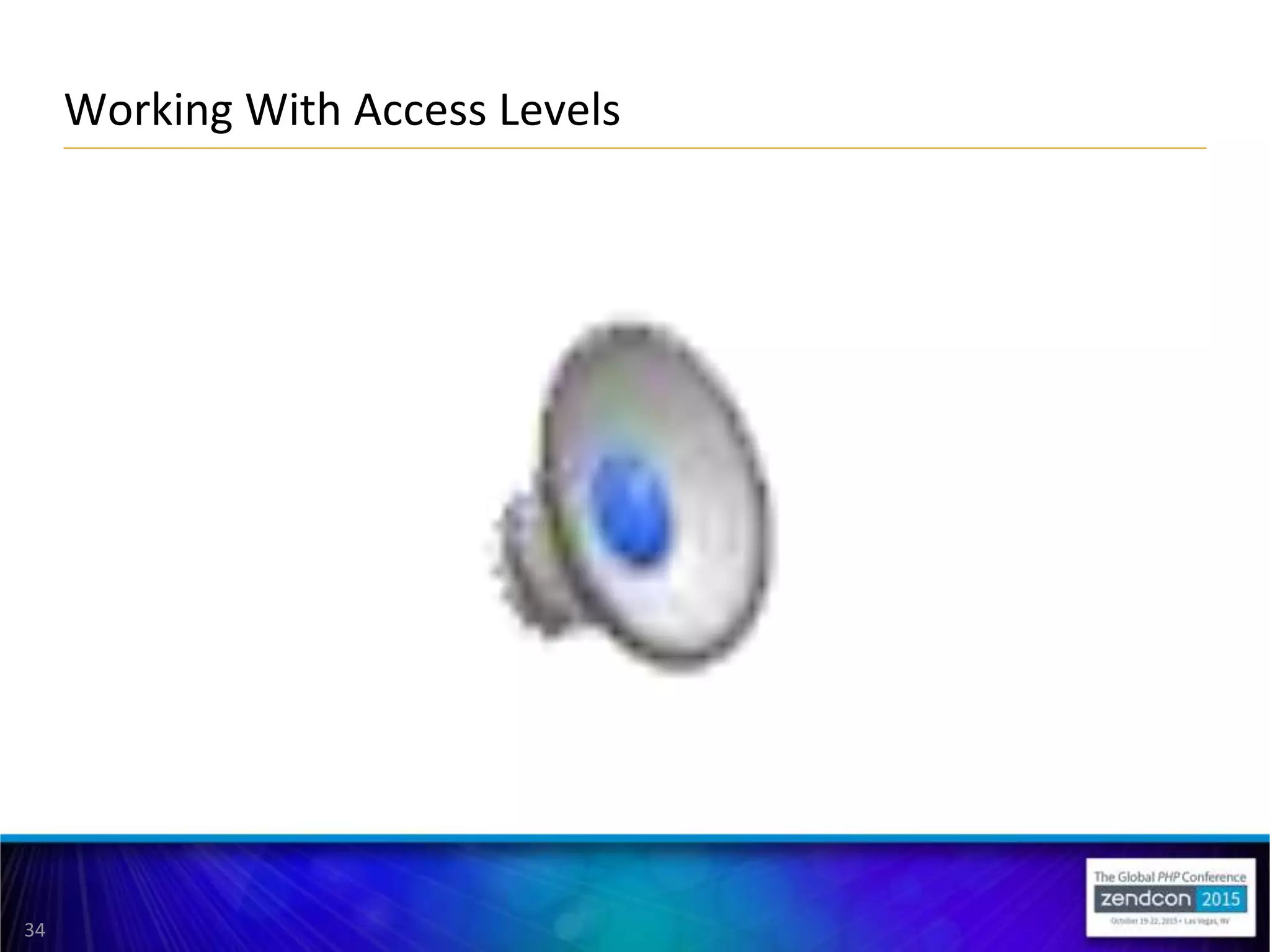 34
Working With Access Levels
 
