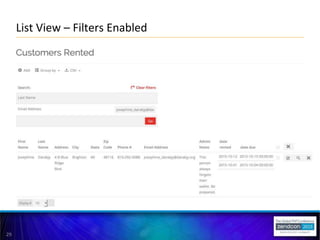 29
List View – Filters Enabled
 