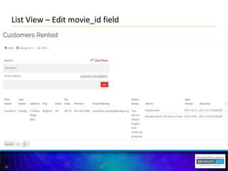 30
List View – Edit movie_id field
 