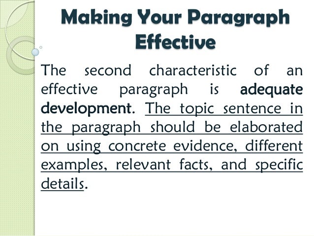 😊 Example of paragraph development by details with facts. Sentence and ...