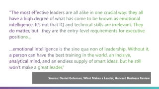 Source: Daniel Goleman, What Makes a Leader, Harvard Business Review
 