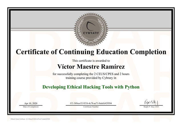 Developing Ethical Hacking Tools with Python - Cybrary Certification | PPT