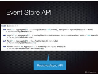 @crichardson
Event Store API
Reactive/Async API
 