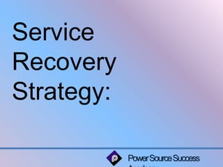 Power Source Success 
Academy 
Service 
Recovery 
Strategy: 
 