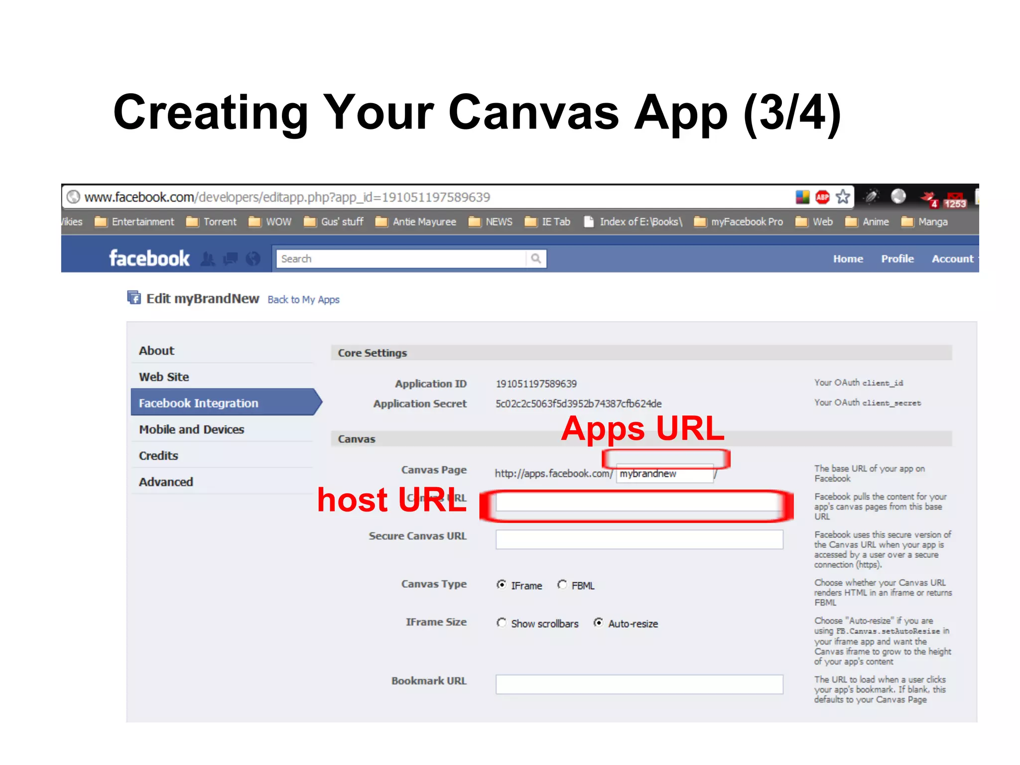 Creating Your Canvas App (3/4)




                   Apps URL

        host URL
 