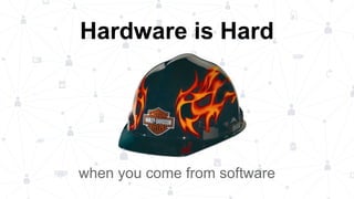 when you come from software
Hardware is Hard
 