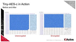 43
Tiny-AES-c in Action
Before and After
©2022 IOActive, Inc. All rights reserved.
Unencrypted Encrypted
 