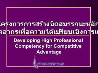 Developing High Professional  Competency for Competitive  Advantage โครงการการสร้างขีดสมรรถนะหลัก ของบุคลากรเพื่อความได้เปรียบเชิงการแข่งขัน 