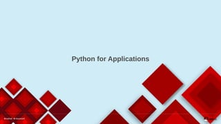 Managing Application Dependencies
● The Python Package Index is not an App Store!
● Designed to minimize barriers to publi...