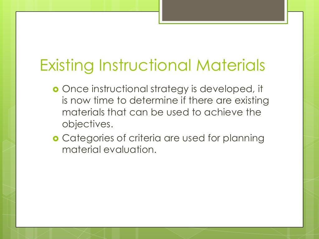 Developing instructional materials