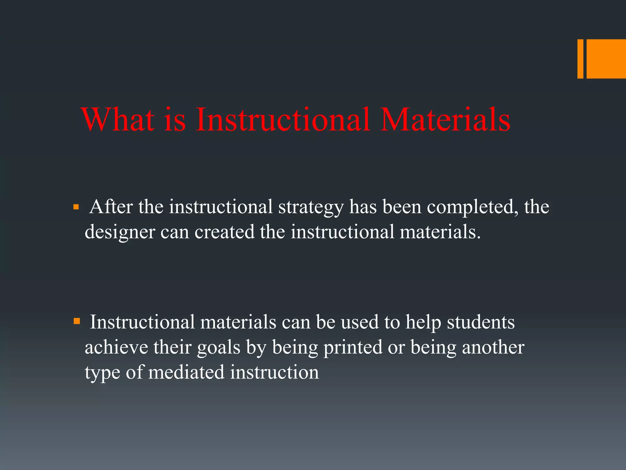 Developing instructional materials PPT