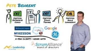 by Trail Ridge © 2005 - 2017
Pete Behrens
CEC CST
Certified
Enterprise
Coach
Certified
Scrum
Trainer
Certified 
Agile 
Leadership
CAL
a few clients i work with
board of directors
 