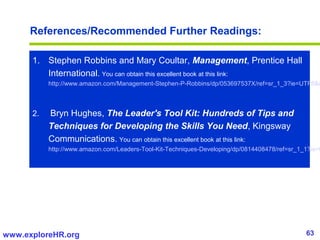 References/Recommended Further Readings:

      1. Stephen Robbins and Mary Coultar, Management, Prentice Hall
         In...