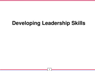 1
Developing Leadership Skills
 