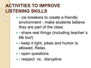 Developing listening and speaking skills | PPTX