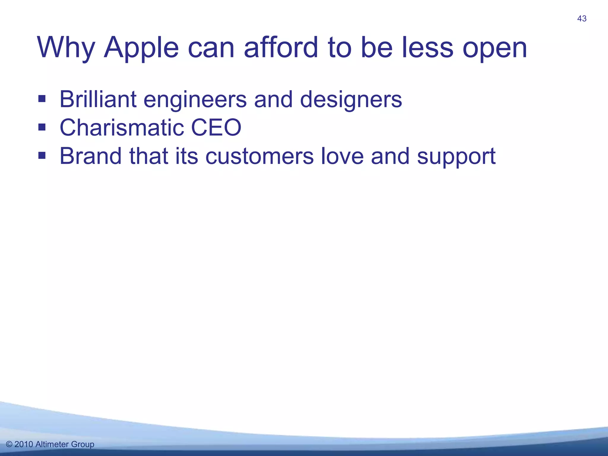 Identify a strategic goal to address.Put in place learning systems to support that goal.Determine which open-driven objective can help the most.Gauge the need to be open.Gauge your ability  to be open. Steps To Create Your Open Strategy39