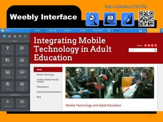 http://bit.ly/mobilecontentosy
Weebly Interface
36
 