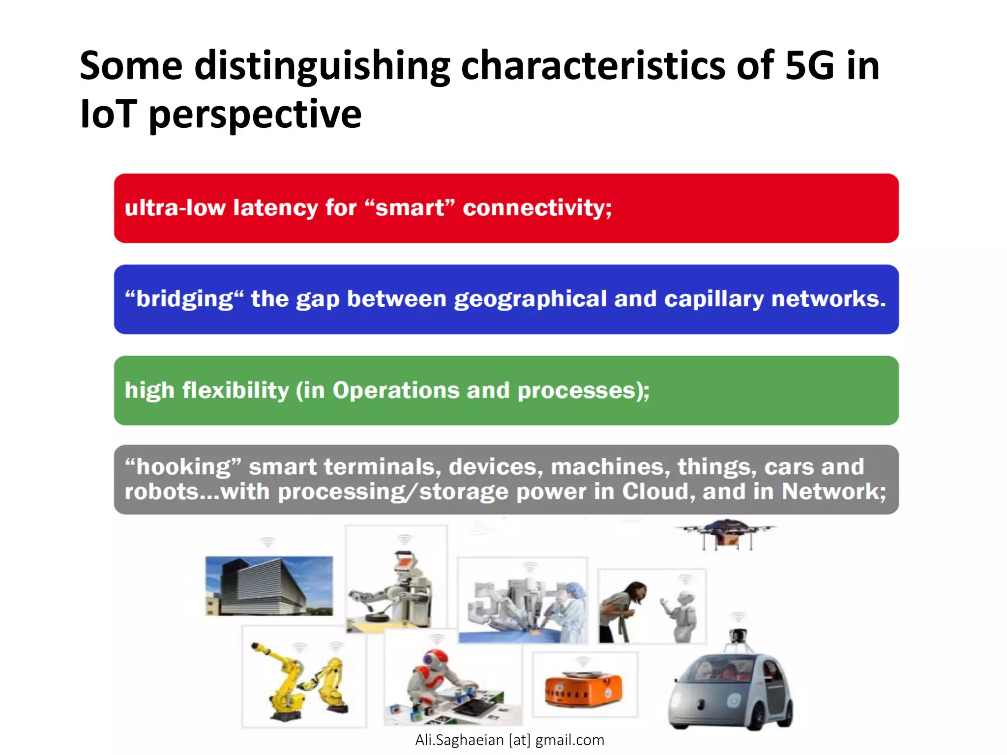 Some distinguishing characteristics of 5G in
IoT perspective
Ali.Saghaeian [at] gmail.com
 