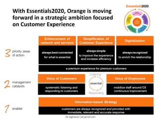 With Essentials2020, Orange is moving
forward in a strategic ambition focused
on Customer Experience
Ali.Saghaeian [at] gmail.com
 