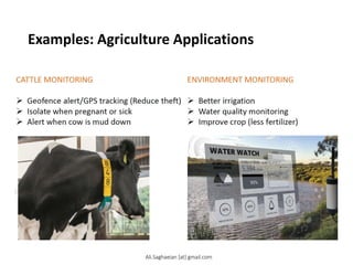 Examples: Agriculture Applications
Ali.Saghaeian [at] gmail.com
 