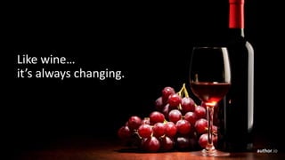 Like	wine…	
it’s	always	changing.
author.io
 
