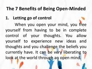 Developing open mindedness | PPTX